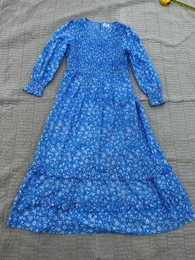 Pink City Print Tuckernuck Isabel Tiered Dress, Cornflowers, Size L